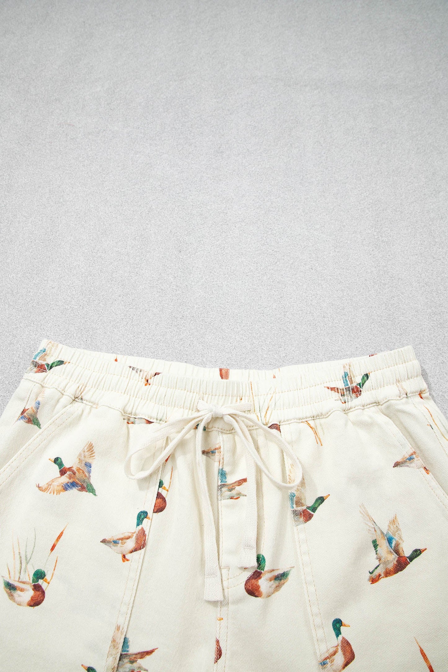Mallard Duck Denim Drawstring Shorts