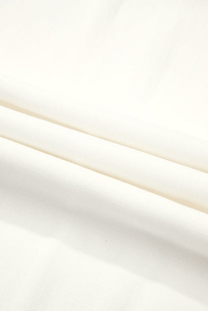 Solid Drop Waist Pleated Wide Leg Pants