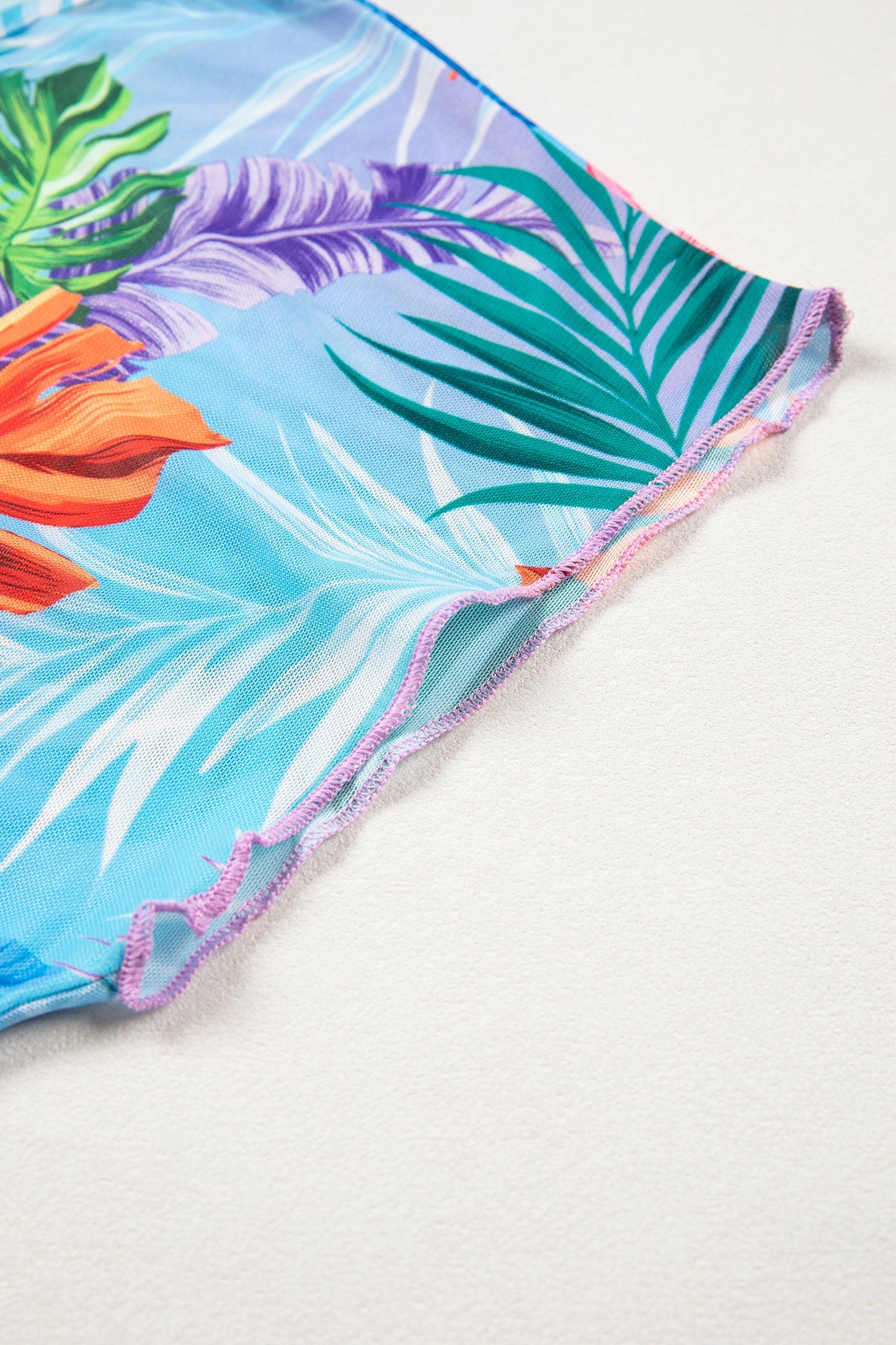 Tropical Semi-Sheer Beach Cover Up Dress