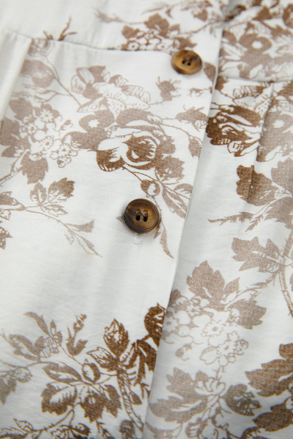 Floral Puff Sleeve V-Neck Buttoned Front Dress