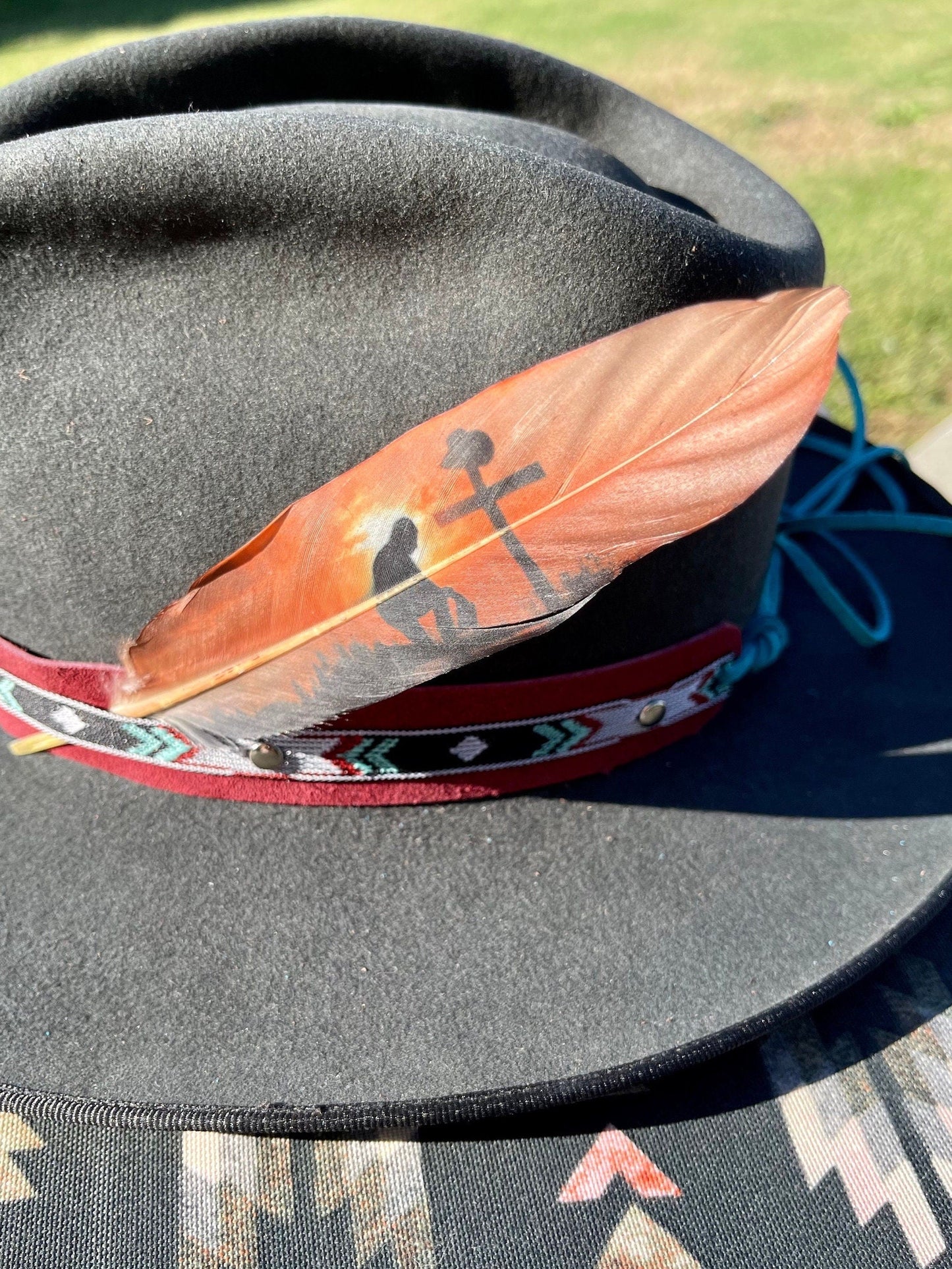 Cowboy Prayer Western Hat Feather