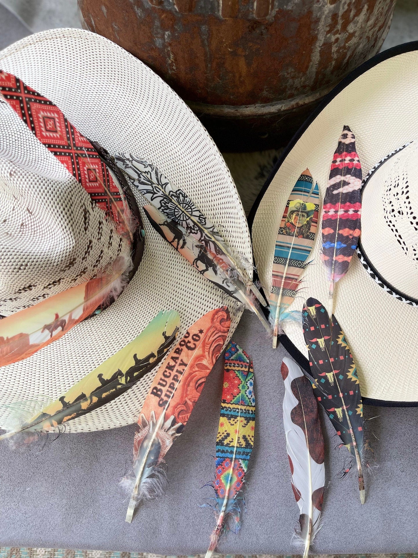 Dark Wild Horses Western Hat Feather