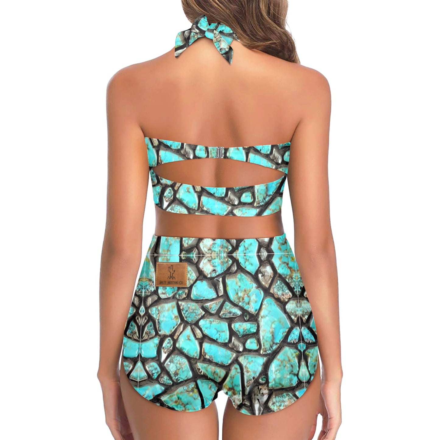 Kingman Turquoise Halter Neck Bikini Swimsuit