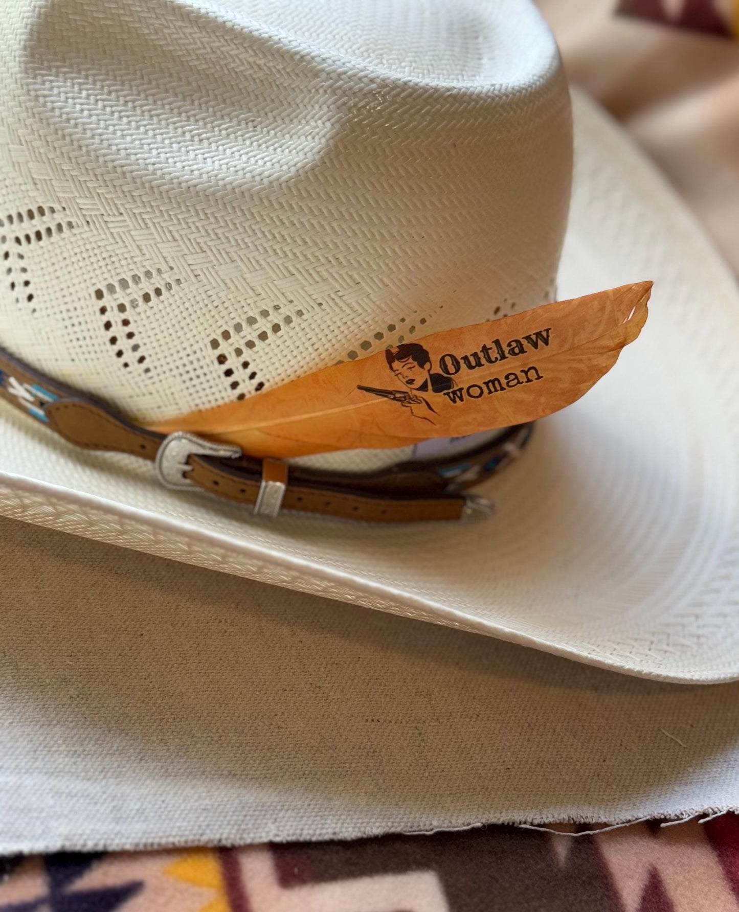 Outlaw Woman Western Hat Feather