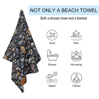 Dark River Stone Beach Towel