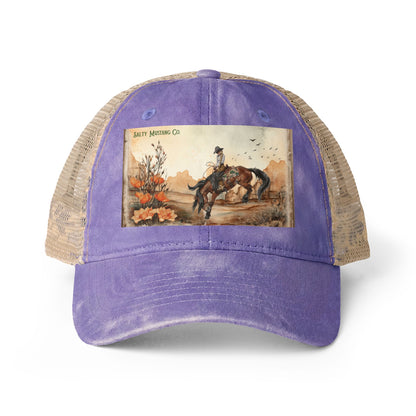Canyon Flower Women's Washed Mesh-Back Cap With Concealed Ponytail Opening