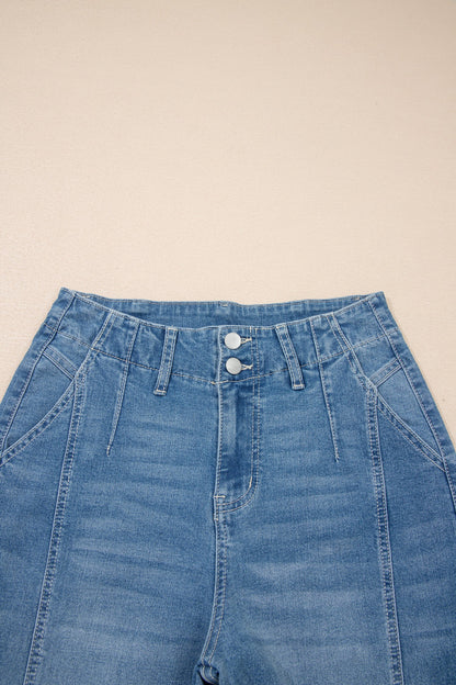 Medium Wash Denim High Waist Barrel Leg Jeans