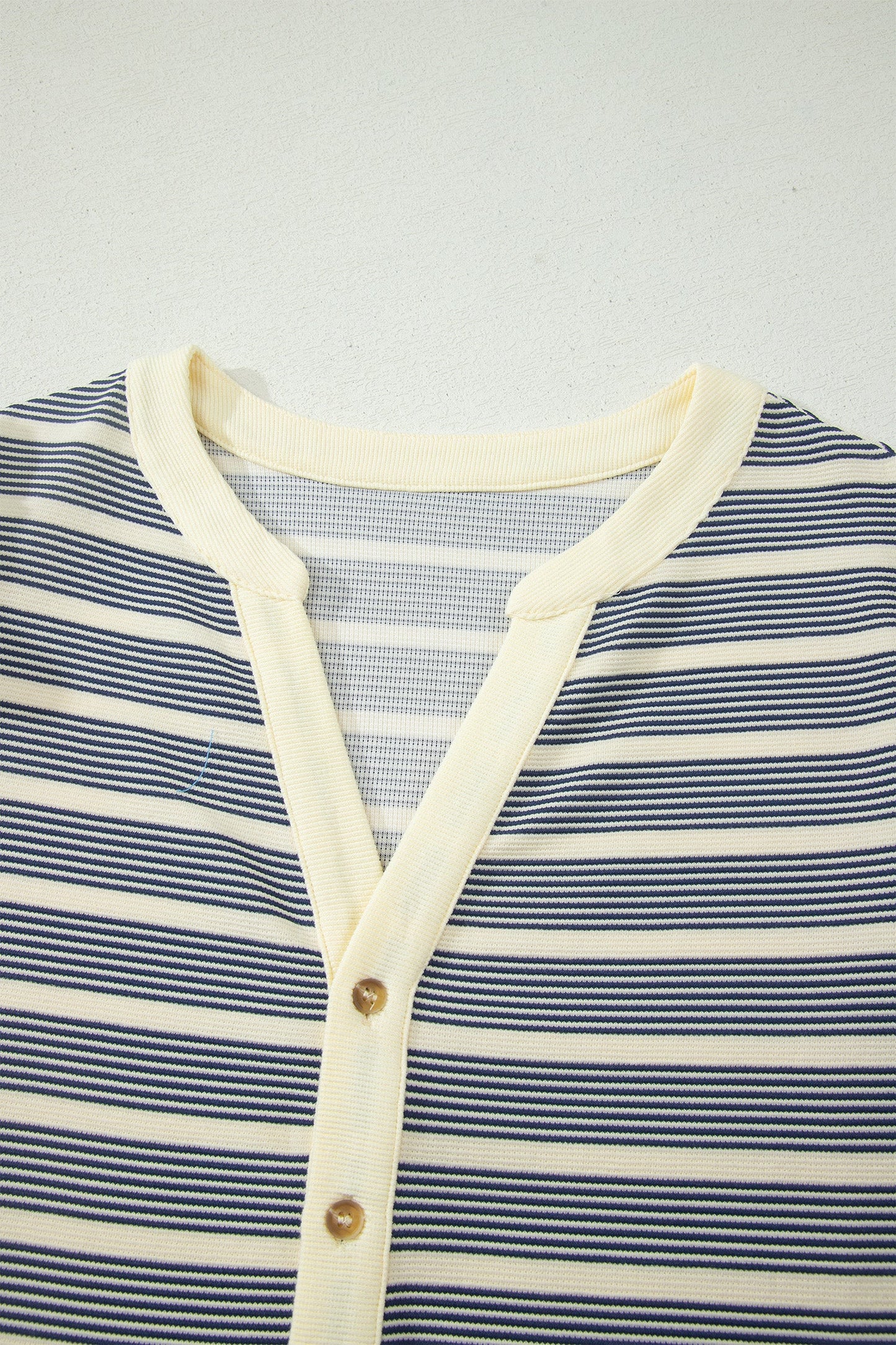 Plus Size Stripe Ruffle Sleeve Button V-Neck Dress