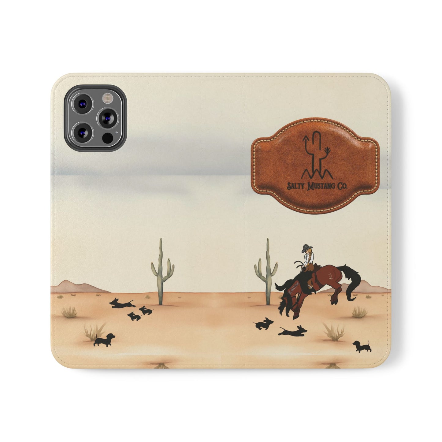 Salty Mustang Co. Lady Puncher Flip Wallet Phone Case (Samsung & iPhone)