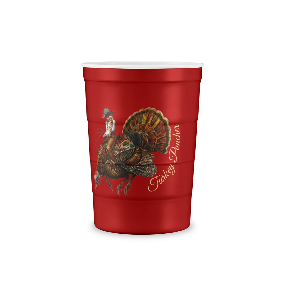 Turkey Puncher Red Solo Cup Style Reuseable Steel Cup