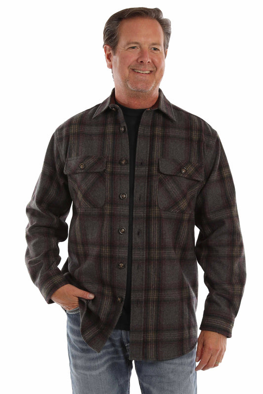 Scully Granite Pass - Men's Western Wool Flannel Shirt Jacket