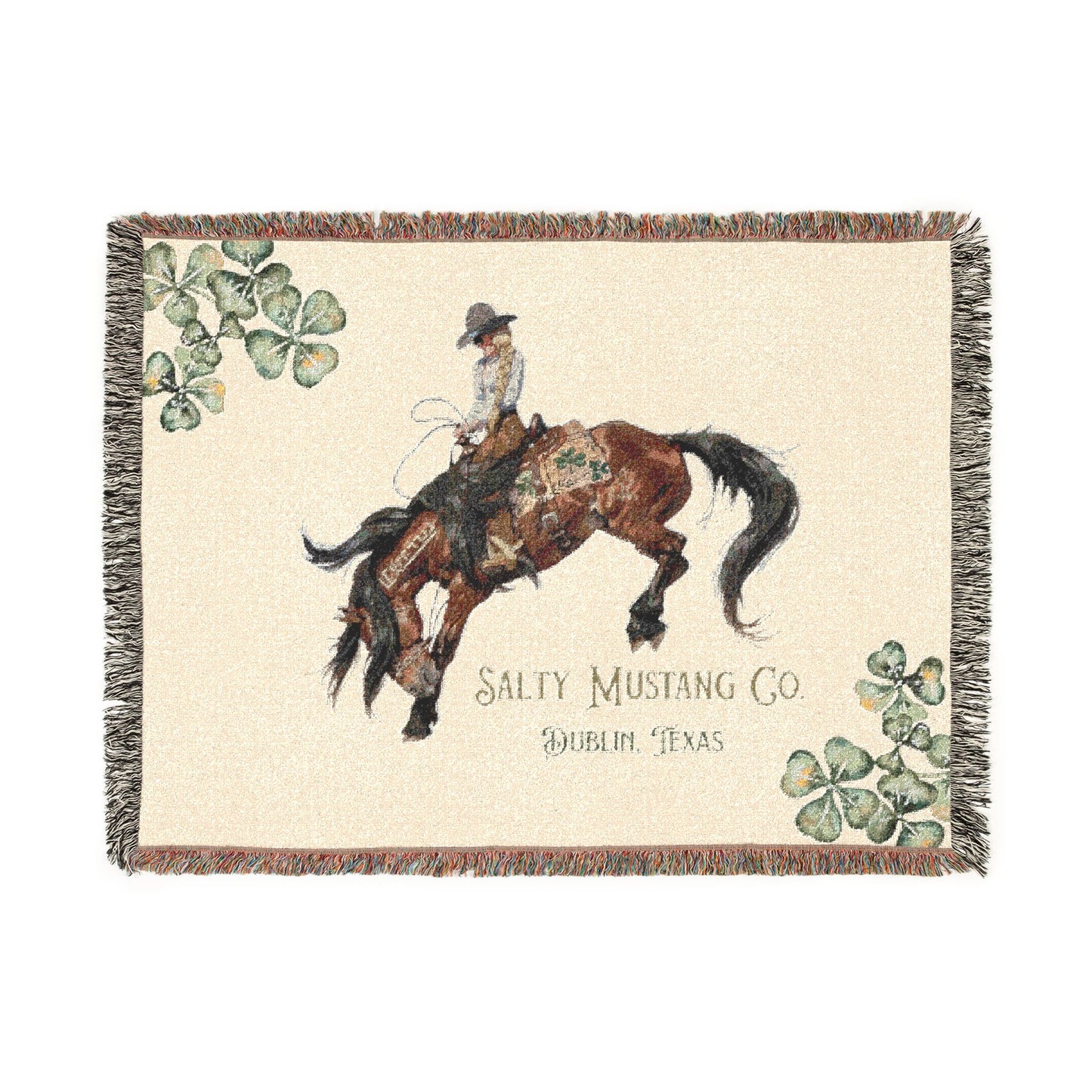 Salty Mustang Co. Dublin, Texas Woven Blanket