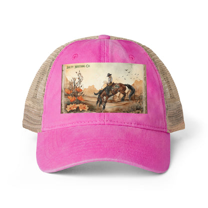 Canyon Flower Women's Washed Mesh-Back Cap With Concealed Ponytail Opening