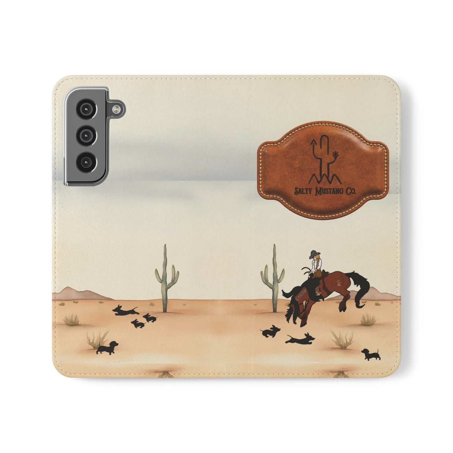 Salty Mustang Co. Lady Puncher Flip Wallet Phone Case (Samsung & iPhone)
