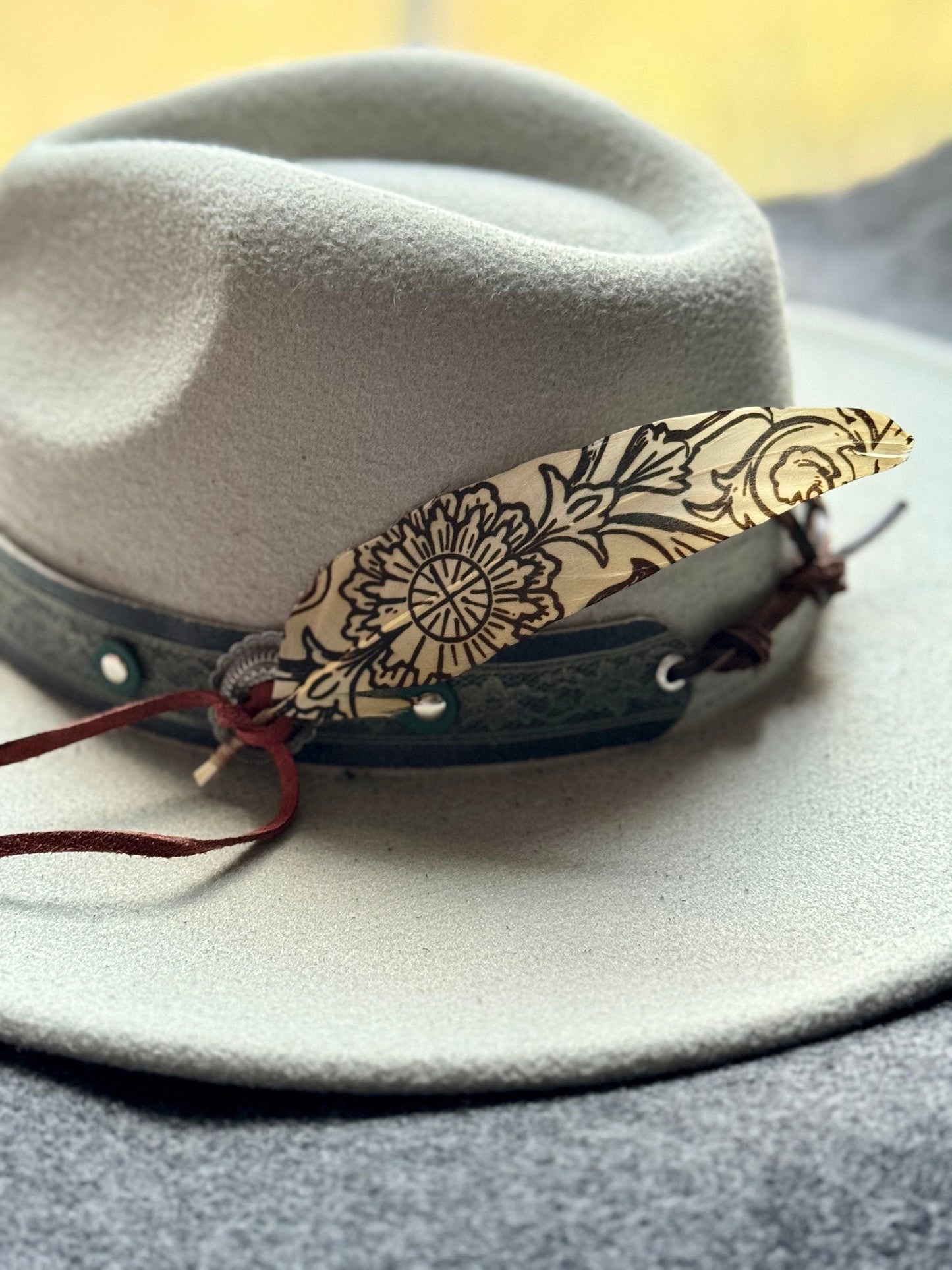 Western Scroll Hat feather