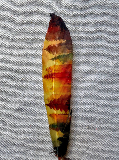 Watercolor Forest Western Hat Feather
