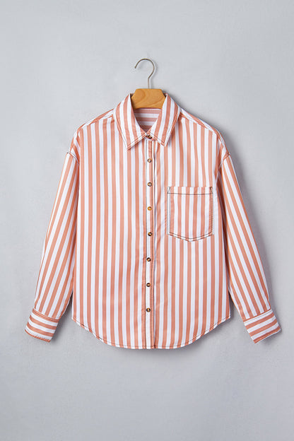 Western Stripe Button Down Long Sleeve Shirt