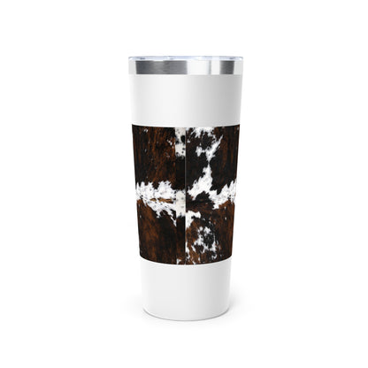 Punchy Queen "Go Bra-less. It'll Pull The Wrinkles Outta Your Face.", Cowhide Print Copper Vacuum Insulated Tumbler, 22oz