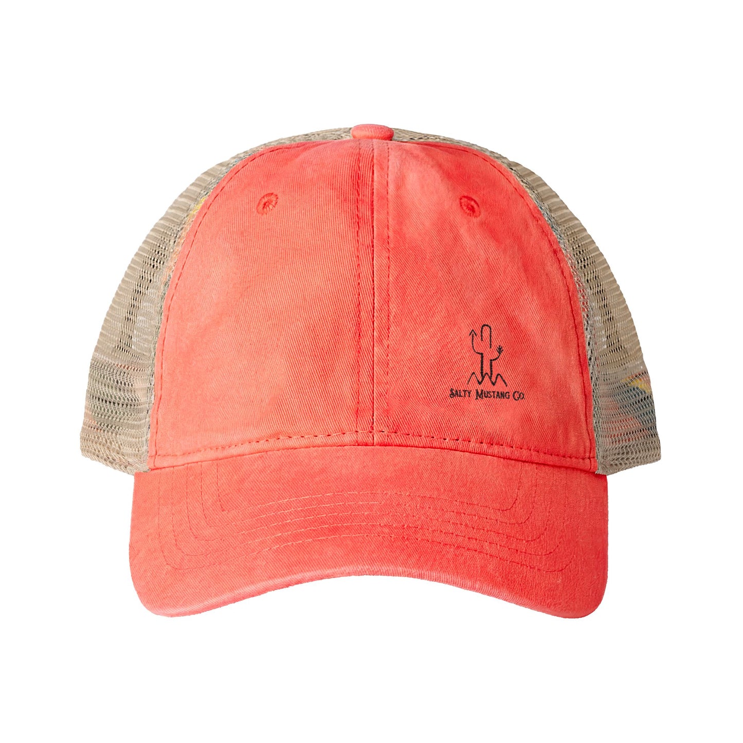 Women's Washed Mesh-Back Cap Embroidered Brand