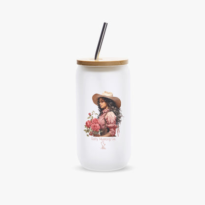 Big Spring Cowgirl Frosted Glass Cup