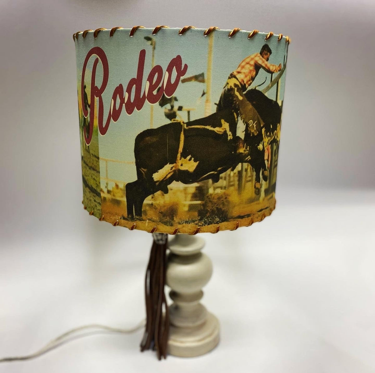 Vintage Bull Rider Lampshade XSmall 6 inch