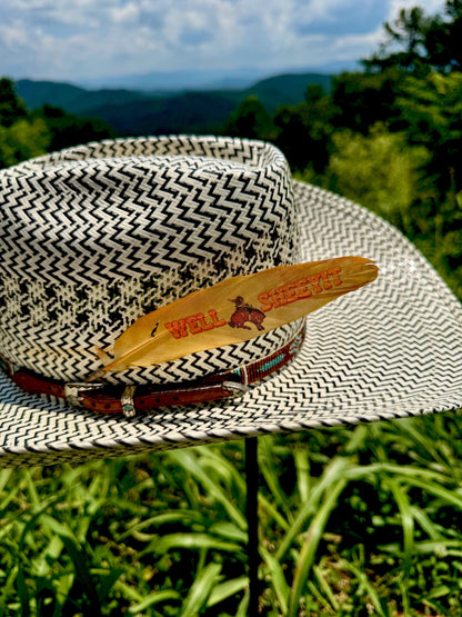 Well Sheeyit Bronc Rider Western Hat Feather