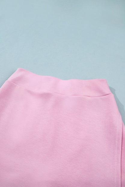 Solid Sleeveless Zipped Tank & Skort Set
