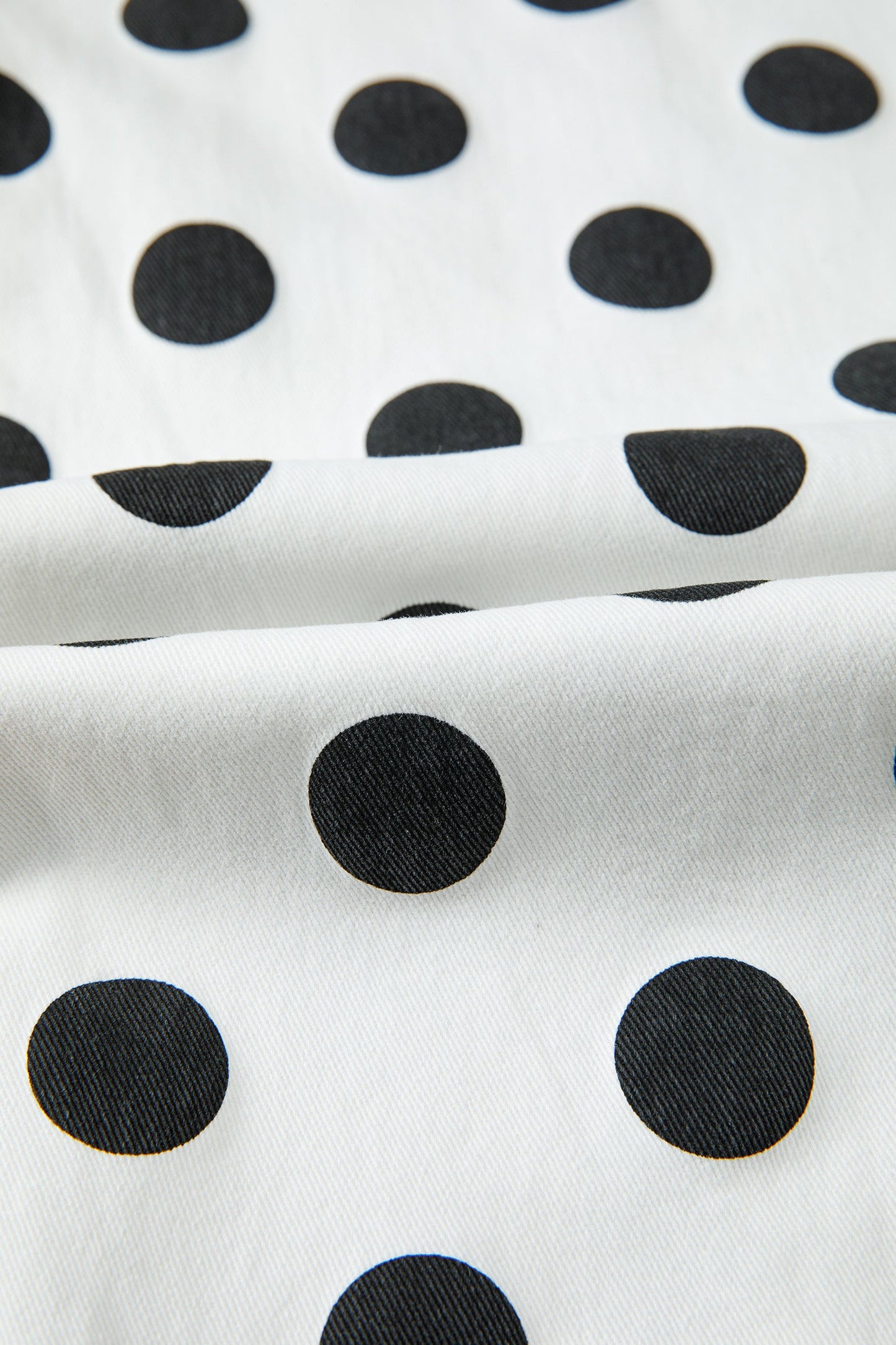Polka Dot Denim Bow Pocket Barrel Leg Jeans