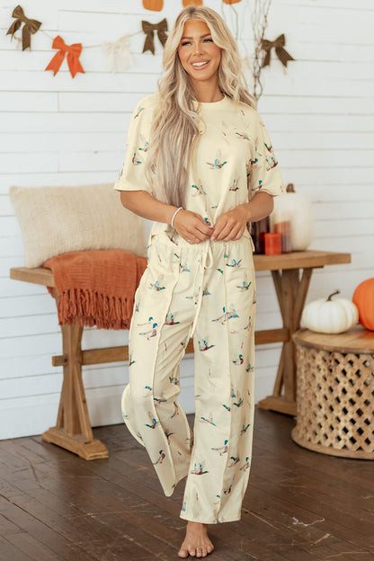 Mallard Duck Short Sleeve Top & Pants Set