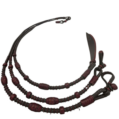 Dark Romel Reins with Red Rawhide