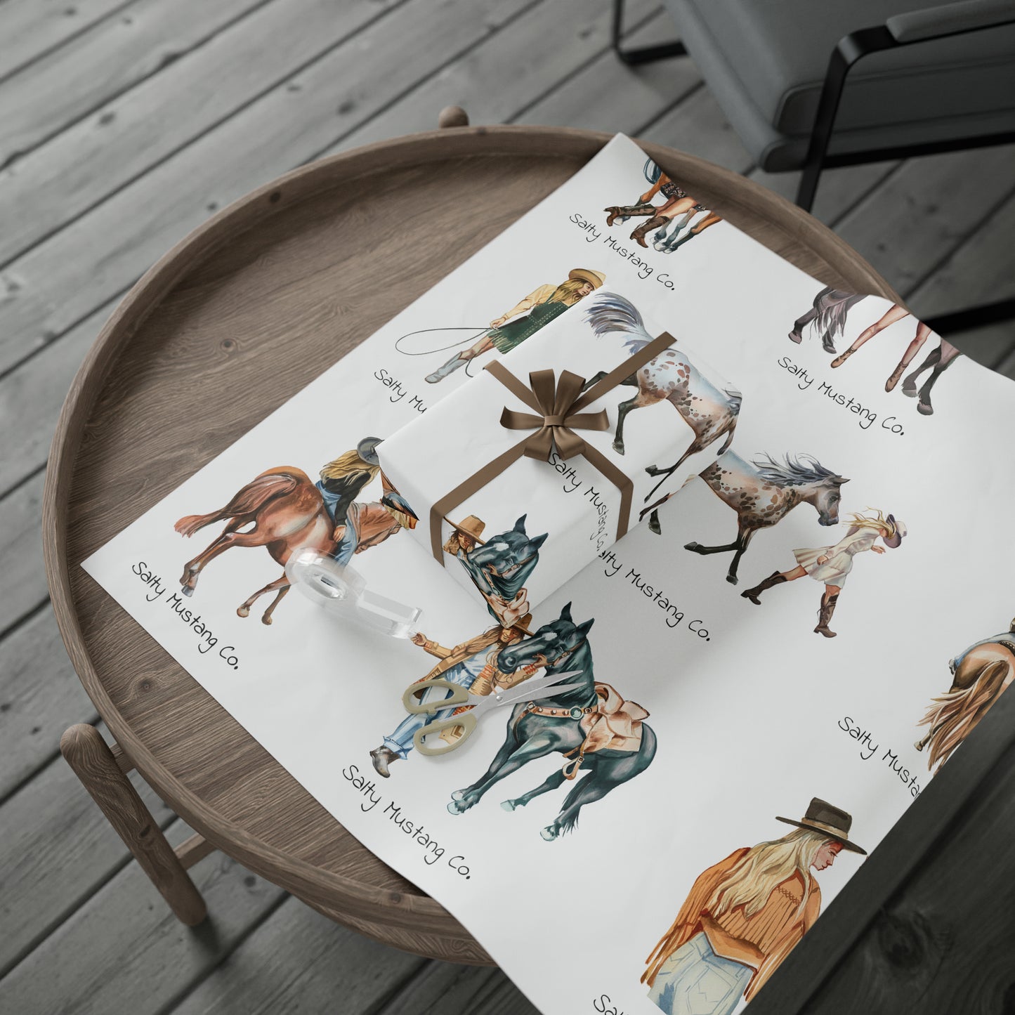 Designer Cowgirl Watercolor Wrapping Papers