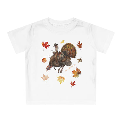 Turkey Puncher Baby T-Shirt (100% Organic Cotton Except Heather Colors)