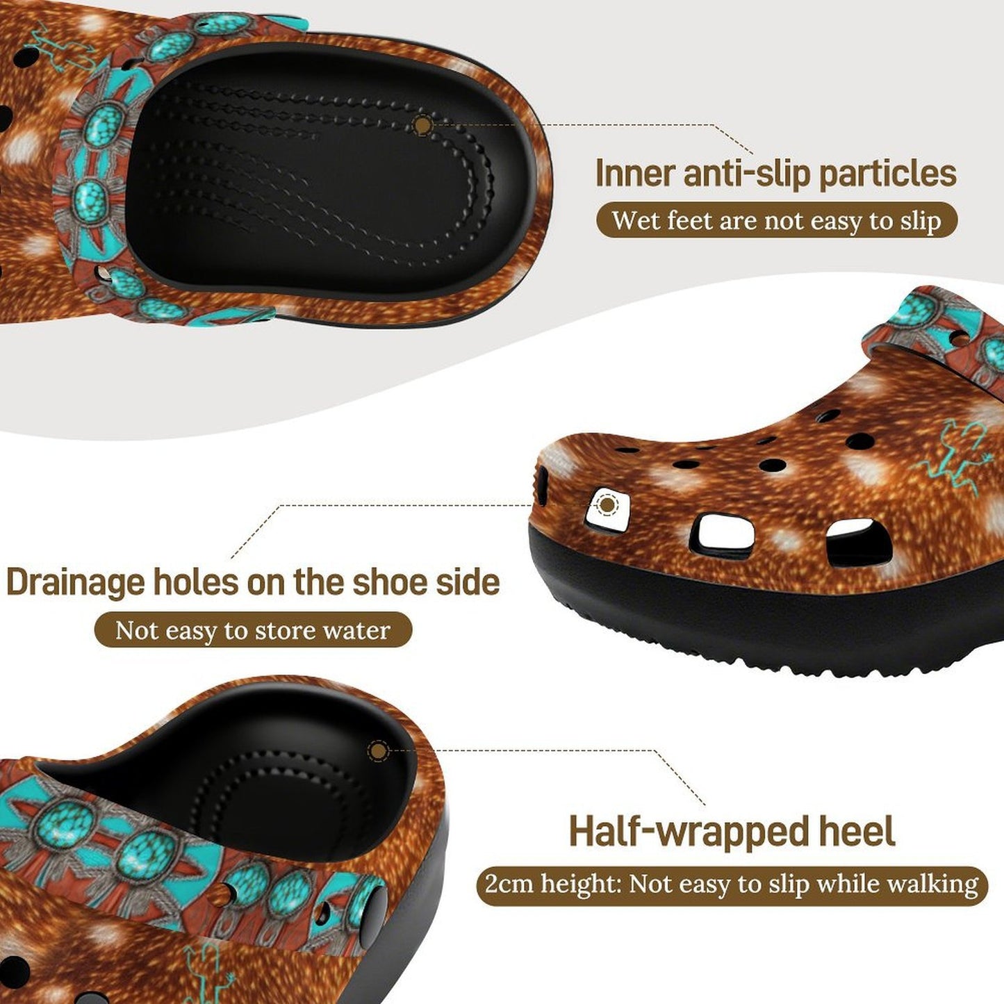 As The Deer Pants For Water High-Heeled Salty Clogs
