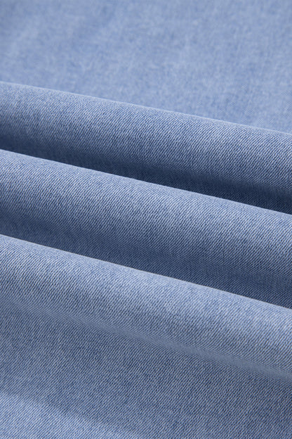 Denim Frayed Raw Edge Stripe Side Panel Jeans