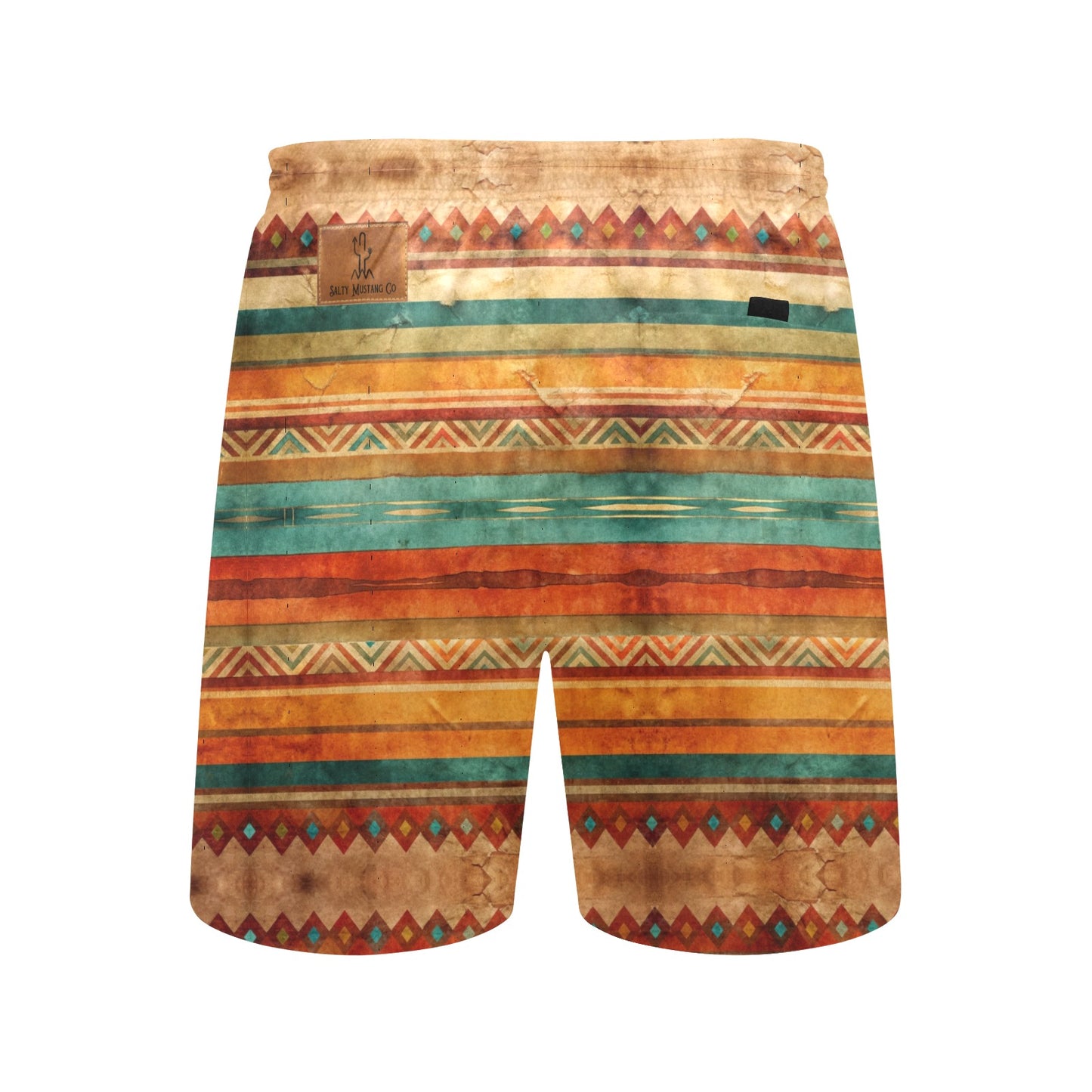 Rustic Mexican Serape Mid-Length Beach Shorts