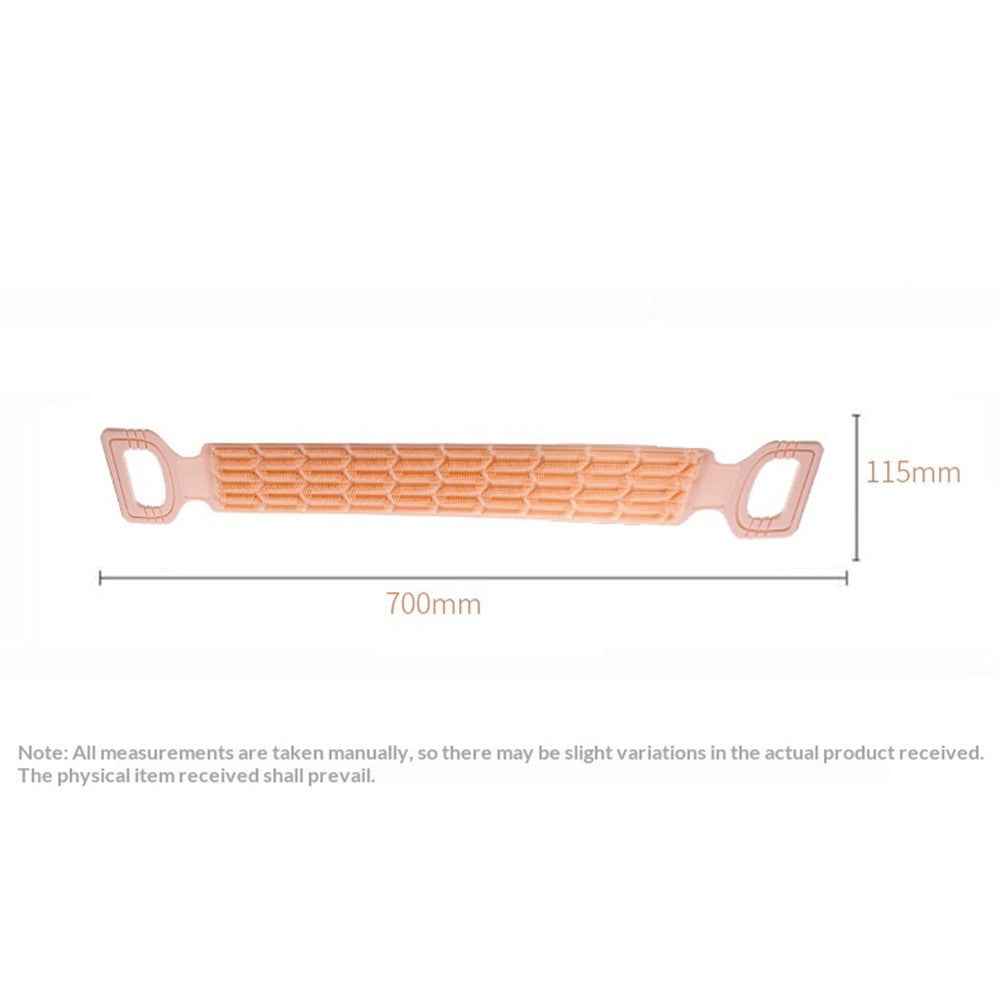 Long Handle Double-Sided Silicone Back Scrubber with Soft Bristles and Massage Nubs