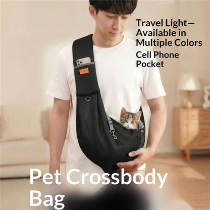 Adjustable Mesh Pet Crossbody Bag Breathable Anti-Escape Safety Clip Dog Sling Carrier for Cats and Dogs