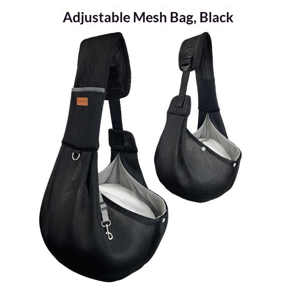Adjustable Mesh Pet Crossbody Bag Breathable Anti-Escape Safety Clip Dog Sling Carrier for Cats and Dogs