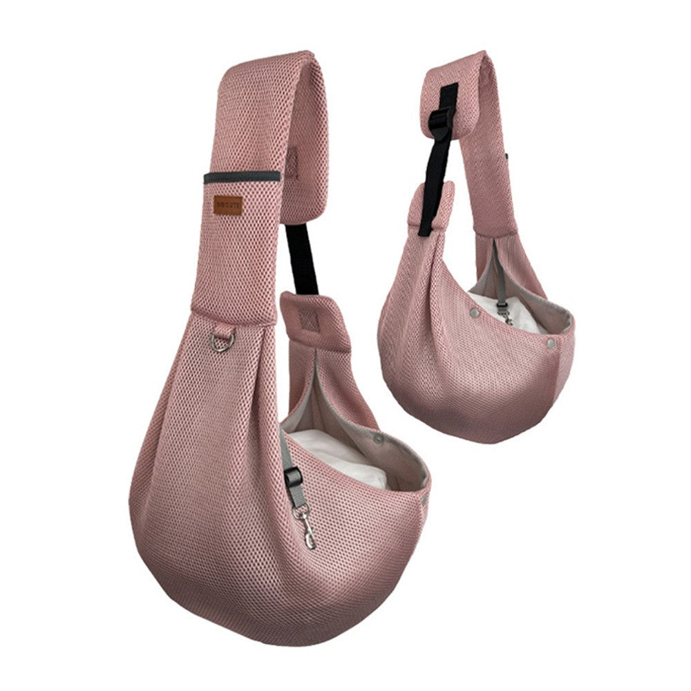 Adjustable Mesh Pet Crossbody Bag Breathable Anti-Escape Safety Clip Dog Sling Carrier for Cats and Dogs