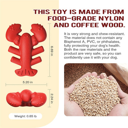 LX-01 Dog Chewing Teething Toy Lobster Pet Toy Gift for Medium Large Dogs (BPA Free, CPC  /  FDA  /  RoHS Certified)
