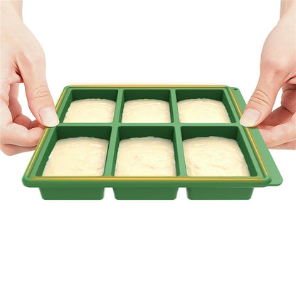 Silicone Baking Pan 6 Cavity Rectangular Cake Mold High Temperature Bread Mold (FDA Certificated)