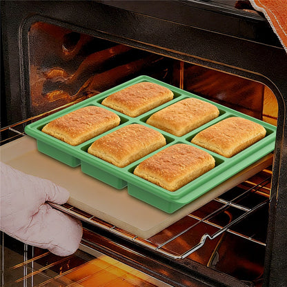 Silicone Baking Pan 6 Cavity Rectangular Cake Mold High Temperature Bread Mold (FDA Certificated)