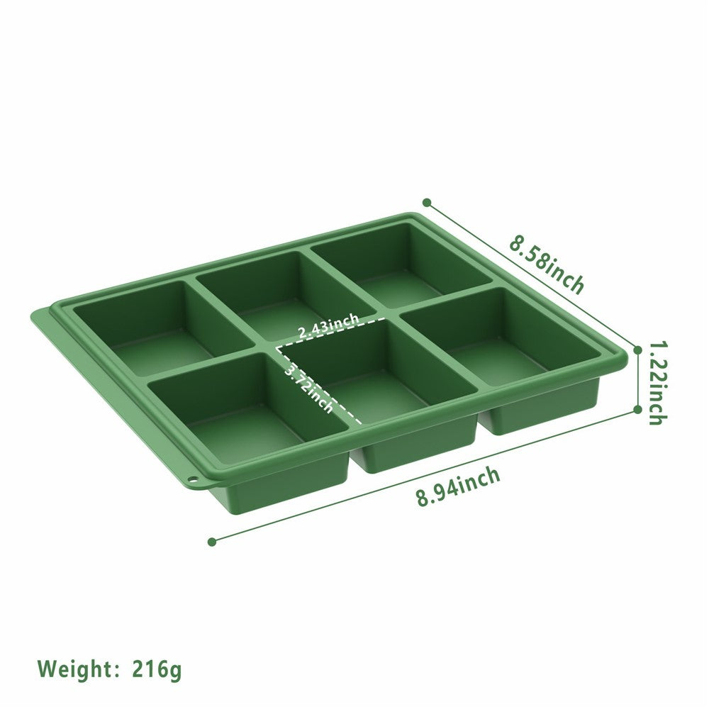 Silicone Baking Pan 6 Cavity Rectangular Cake Mold High Temperature Bread Mold (FDA Certificated)