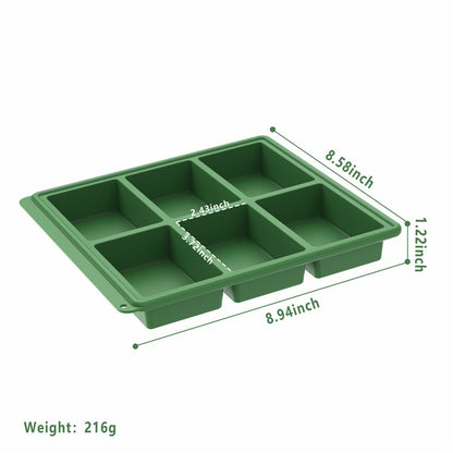 Silicone Baking Pan 6 Cavity Rectangular Cake Mold High Temperature Bread Mold (FDA Certificated)