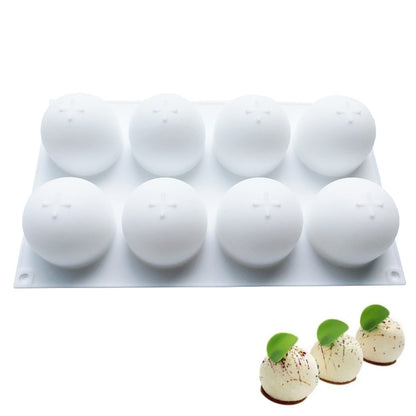 YT2023136 8-Cavity Silicone Sphere Cake Mold Round Ball Baking Mold for Mousse Cake Chocolate Mold (BPA Free, No FDA)