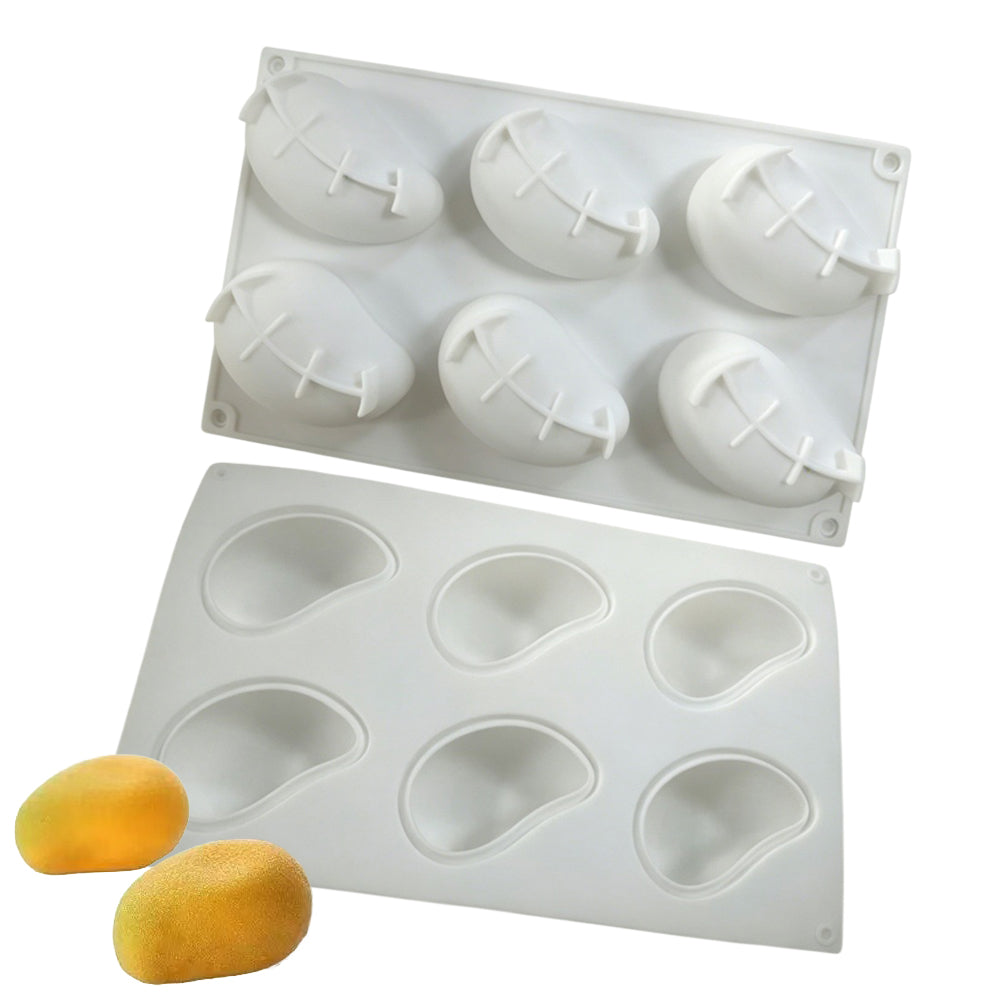 TC2603 6-Cavity Mango Shape Silicone Mold for Mousse Cake Ice Cream Jelly Baking Tool (BPA Free, No FDA)