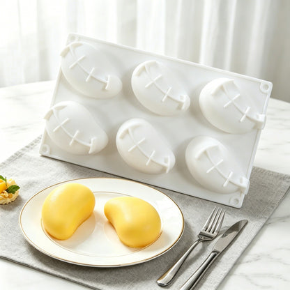TC2603 6-Cavity Mango Shape Silicone Mold for Mousse Cake Ice Cream Jelly Baking Tool (BPA Free, No FDA)