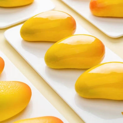 TC2603 6-Cavity Mango Shape Silicone Mold for Mousse Cake Ice Cream Jelly Baking Tool (BPA Free, No FDA)