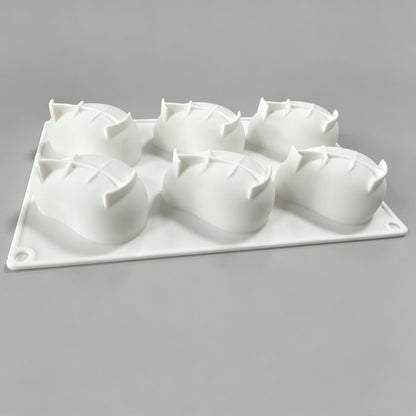 TC2603 6-Cavity Mango Shape Silicone Mold for Mousse Cake Ice Cream Jelly Baking Tool (BPA Free, No FDA)
