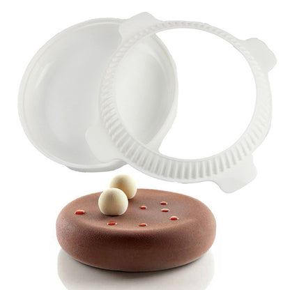 164535 Large Flat Round Silicone Mousse Cake Mold Food Grade Non-Stick Baking Mold for Oven Microwave Freezer (BPA Free, No FDA)